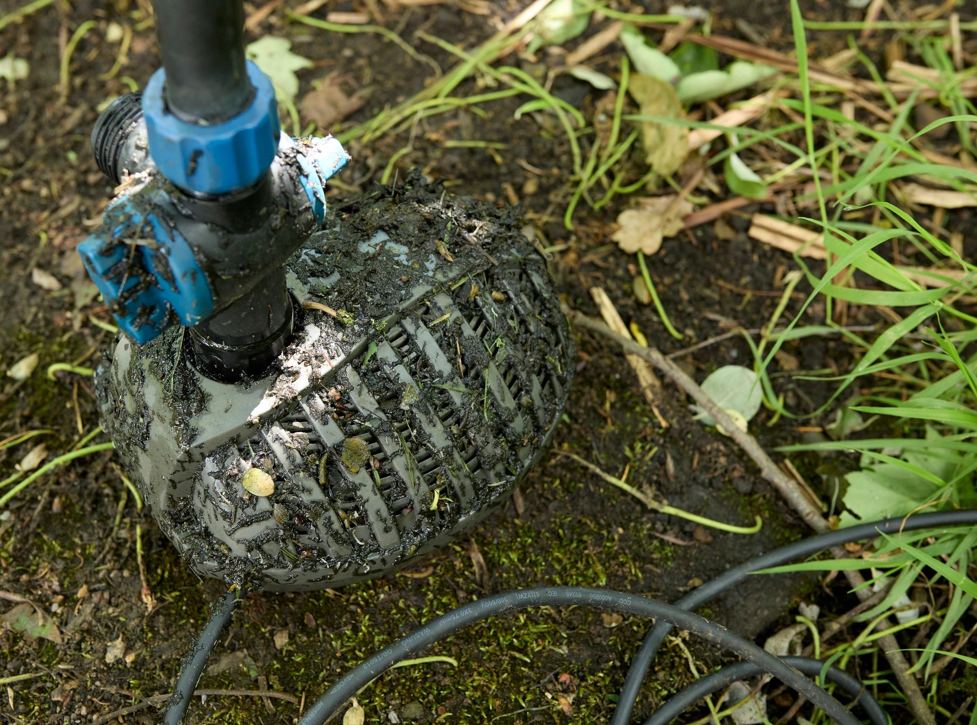 Clogged filter on a fountain pump